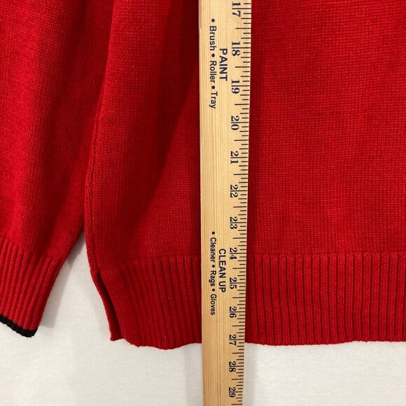 Charter Club size XL Red Black Crew Neck Dog Print Long Sleeve Casual Sweater - Picture 4 of 9